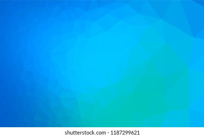 Light Blue, Green vector abstract mosaic background. Geometric illustration in Origami style with gradient.  The best triangular design for your business.