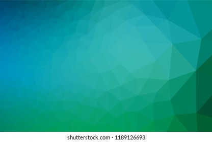 Light Blue, Green vector abstract mosaic backdrop. Triangular geometric sample with gradient.  A new texture for your design.