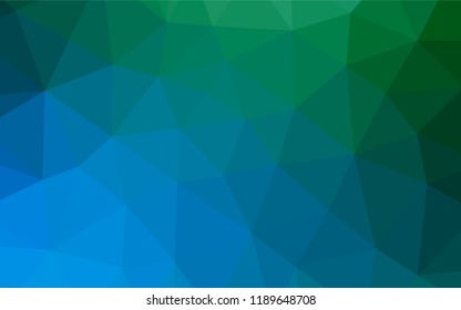 Light Blue, Green vector abstract polygonal texture. Shining colored illustration in a Brand new style. Triangular pattern for your business design.