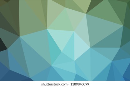 Light Blue, Green vector abstract mosaic pattern. Geometric illustration in Origami style with gradient.  New template for your brand book.