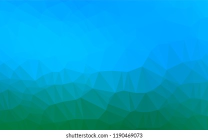 Light Blue, Green vector abstract polygonal cover. Triangular geometric sample with gradient.  A completely new design for your business.