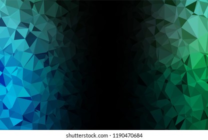 Light Blue, Green vector abstract polygonal cover. Brand new colored illustration in blurry style with gradient. Triangular pattern for your business design.