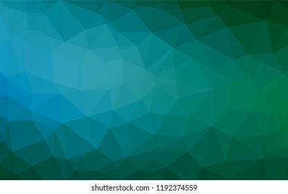 Light Blue, Green vector abstract mosaic background. Creative geometric illustration in Origami style with gradient. A completely new design for your business.