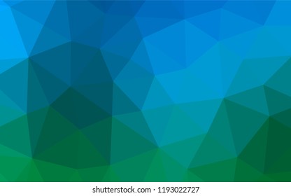 Light Blue, Green vector abstract mosaic backdrop. Triangular geometric sample with gradient.  The completely new template can be used for your brand book.