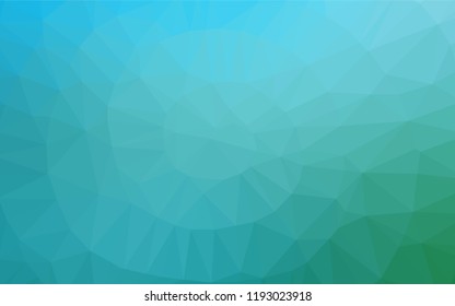 Light Blue, Green vector abstract mosaic pattern. Triangular geometric sample with gradient.  Brand new design for your business.