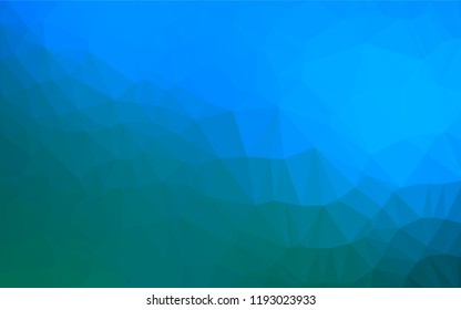 Light Blue, Green vector abstract mosaic backdrop. Geometric illustration in Origami style with gradient.  The textured pattern can be used for background.