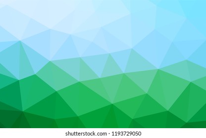 Light Blue, Green vector abstract mosaic background. A vague abstract illustration with gradient. The best triangular design for your business.