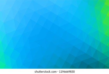 Light Blue, Green vector abstract polygonal pattern. Geometric illustration in Origami style with gradient.  Completely new template for your banner.