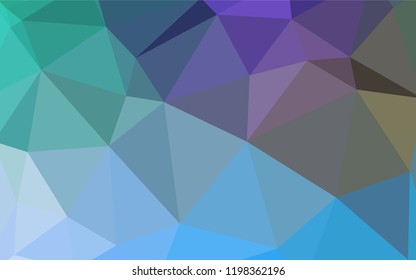 Light Blue, Green vector abstract polygonal pattern. Triangular geometric sample with gradient.  Textured pattern for your backgrounds.