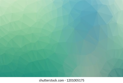 Light Blue, Green vector abstract polygonal layout. A vague abstract illustration with gradient. The best triangular design for your business.