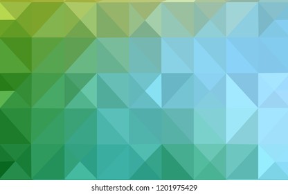 Light Blue, Green vector abstract mosaic pattern. Polygonal abstract illustration with gradient. Triangular pattern for your business design.