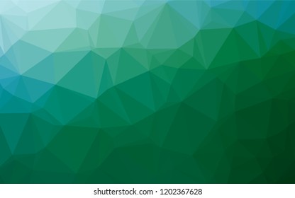 Light Blue, Green vector abstract polygonal layout. Creative illustration in halftone style with gradient. A completely new design for your business.