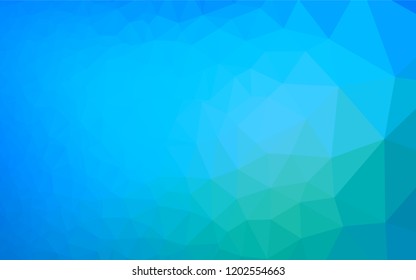 Light Blue, Green vector abstract mosaic pattern. Geometric illustration in Origami style with gradient.  Triangular pattern for your business design.
