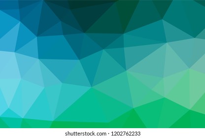 Light Blue, Green vector abstract polygonal texture. Shining colored illustration in a Brand new style. The best triangular design for your business.