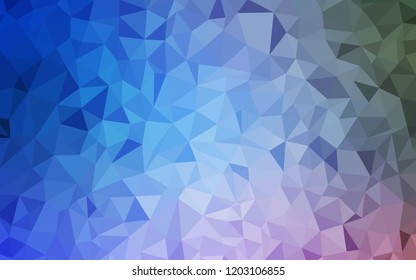Light Blue, Green vector abstract mosaic background. Shining colorful illustration with triangles. Brand new style for your business design.