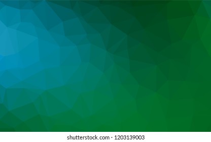 Light Blue, Green vector abstract polygonal texture. Brand new colored illustration in blurry style with gradient. The elegant pattern can be used as part of a brand book.