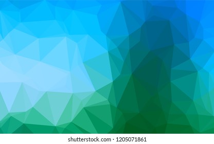 Light Blue, Green vector abstract polygonal texture. Brand new colored illustration in blurry style with gradient. The completely new template can be used for your brand book.