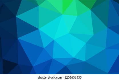 Light Blue, Green vector abstract mosaic backdrop. Polygonal abstract illustration with gradient. A completely new design for your leaflet.