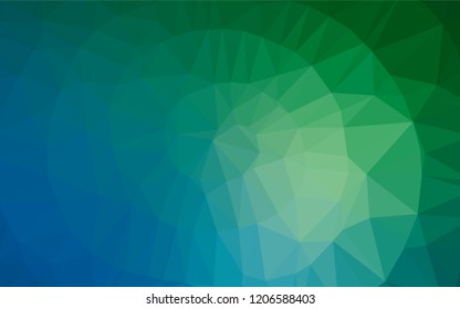 Light Blue, Green vector abstract mosaic background. Geometric illustration in Origami style with gradient.  The template can be used as a background for cell phones.