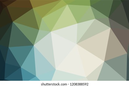 Light Blue, Green vector abstract mosaic backdrop. Shining colorful illustration with triangles. A completely new design for your leaflet.