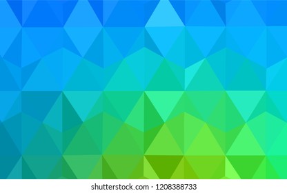 Light Blue, Green vector abstract mosaic pattern. Elegant bright polygonal illustration with gradient. Template for cell phone's backgrounds.