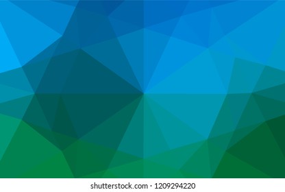 Light Blue, Green vector abstract polygonal layout. Creative geometric illustration in Origami style with gradient. The best triangular design for your business.