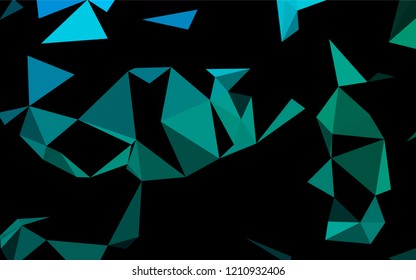 Light Blue, Green vector abstract polygonal layout. Geometric illustration in Origami style with gradient.  The best triangular design for your business.