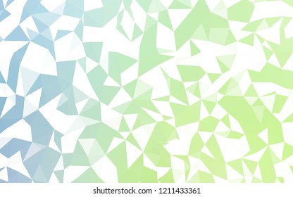Light Blue, Green vector abstract polygonal pattern. Shining colorful illustration with triangles. Completely new template for your banner.