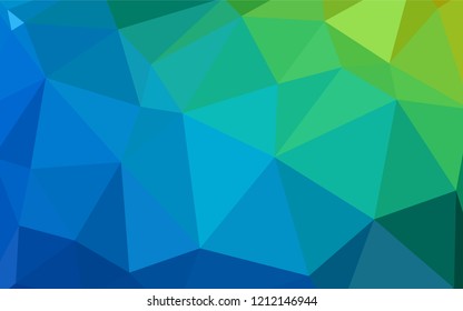 Light Blue, Green vector abstract mosaic backdrop. Creative geometric illustration in Origami style with gradient. Triangular pattern for your design.
