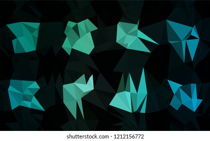 Light Blue, Green vector abstract mosaic pattern. A sample with polygonal shapes. The polygonal design can be used for your web site.