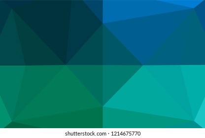 Light Blue, Green vector abstract polygonal texture. Colorful abstract illustration with gradient. A completely new design for your business.