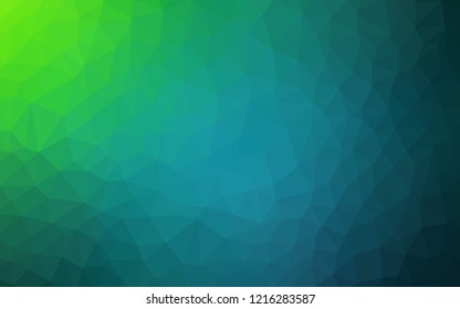 Light Blue, Green vector abstract mosaic background. Shining polygonal illustration, which consist of triangles. A completely new design for your leaflet.