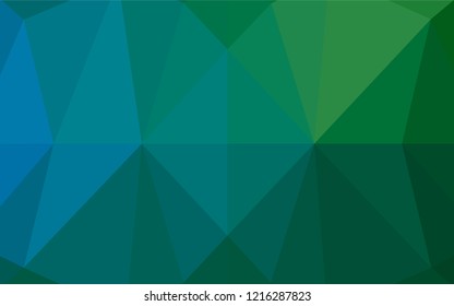Light Blue, Green vector abstract polygonal layout. Creative illustration in halftone style with gradient. The polygonal design can be used for your web site.