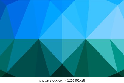 Light Blue, Green vector abstract mosaic background. Shining illustration, which consist of triangles. Brand new design for your business.