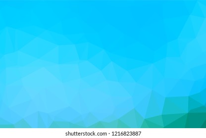 Light Blue, Green vector abstract polygonal texture. A completely new color illustration in a vague style. Triangular pattern for your business design.
