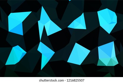 Light Blue, Green vector abstract polygonal cover. Creative geometric illustration in Origami style with gradient. Triangular pattern for your business design.