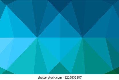 Light Blue, Green vector abstract polygonal texture. Creative illustration in halftone style with gradient. Brand new style for your business design.