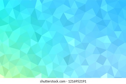Light Blue, Green vector abstract mosaic background. Creative illustration in halftone style with triangles. Brand new style for your business design.