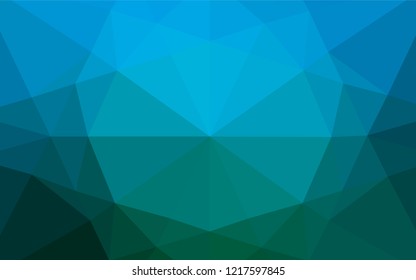 Light Blue, Green vector abstract polygonal layout. Triangular geometric sample with gradient.  The template can be used as a background for cell phones.
