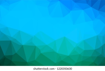 Light Blue, Green vector abstract polygonal layout. An elegant bright illustration with gradient. The best triangular design for your business.
