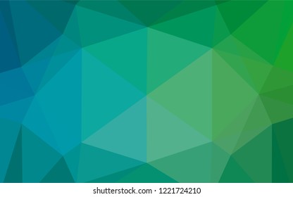Light Blue, Green vector abstract mosaic background. A sample with polygonal shapes. Triangular pattern for your business design.