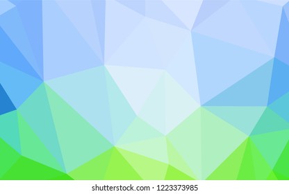 Light Blue, Green vector abstract mosaic background. Elegant bright polygonal illustration with gradient. A new texture for your web site.