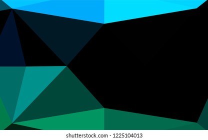 Light Blue, Green vector abstract polygonal texture. Triangular geometric sample with gradient.  A completely new template for your business design.