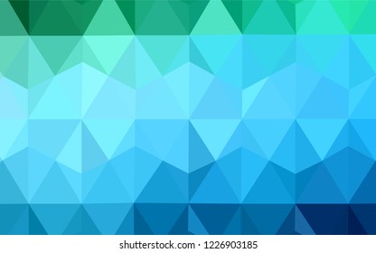 Light Blue, Green vector abstract polygonal template. Polygonal abstract illustration with gradient. Triangular pattern for your design.