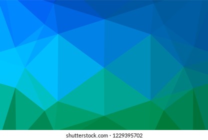 Light Blue, Green vector abstract mosaic pattern. Colorful illustration in abstract style with gradient. The best triangular design for your business.
