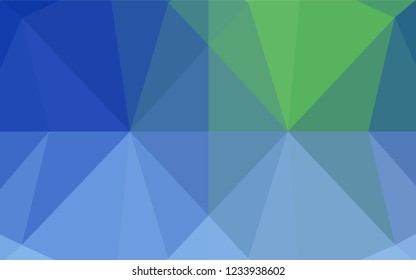 Light Blue, Green vector abstract mosaic backdrop. Shining illustration, which consist of triangles. A completely new template for your business design.