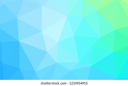 Light Blue, Green vector abstract mosaic pattern. Elegant bright polygonal illustration with gradient. Polygonal design for your web site.
