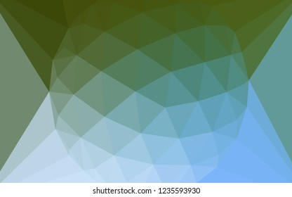 Light Blue, Green vector abstract mosaic backdrop with a diamond. Triangular geometric sample with gradient.  A new texture for your web site.