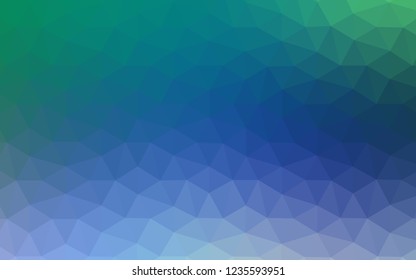 Light Blue, Green vector abstract mosaic background. Triangular geometric sample with gradient.  A completely new design for your leaflet.