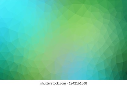 Light Blue, Green vector abstract mosaic backdrop. Colorful illustration in abstract style with triangles. Best triangular design for your business.